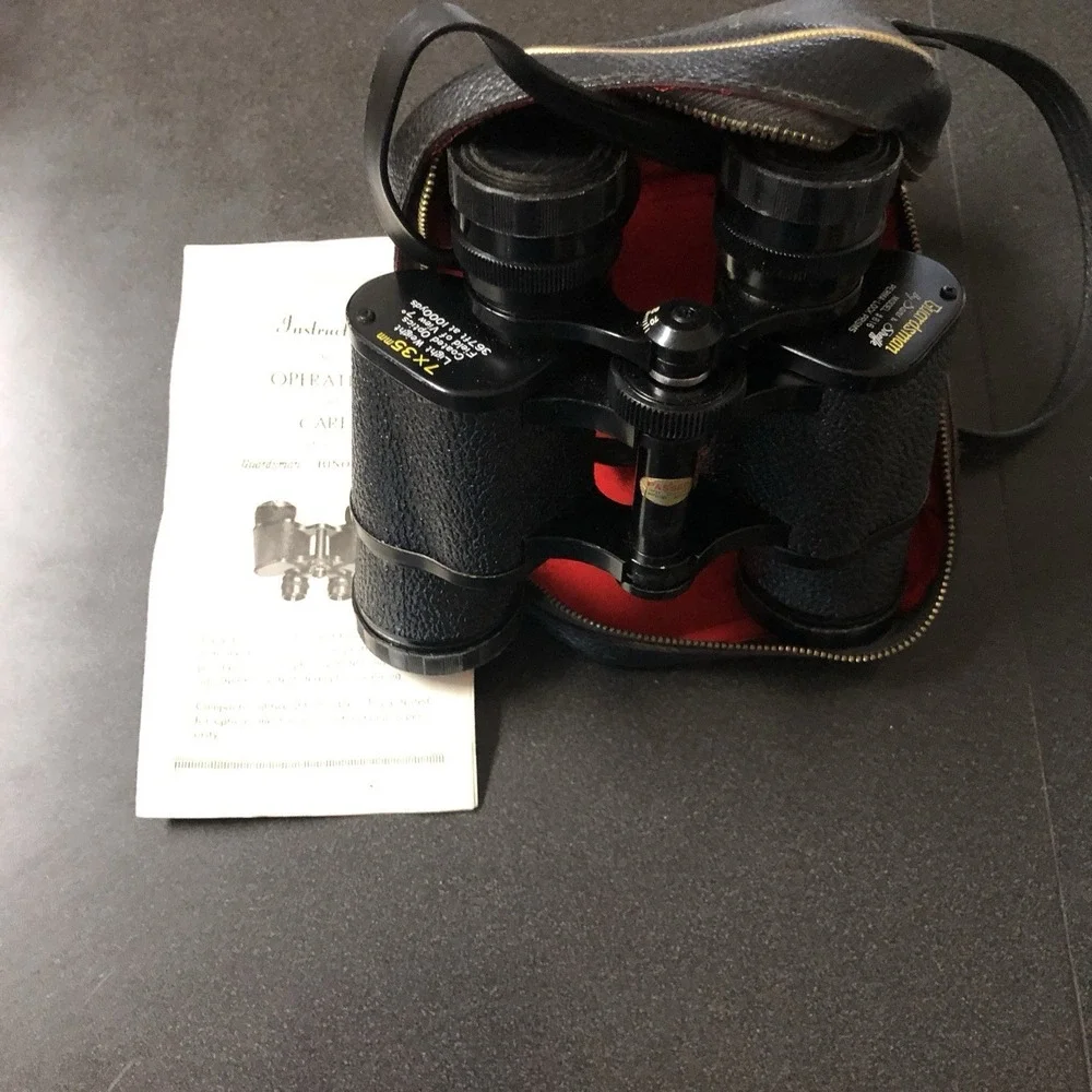 Vtg Sans & Streiffe 816 Guardsman Prima Lock Prisms 7 x 35 Binoculars Orig Case